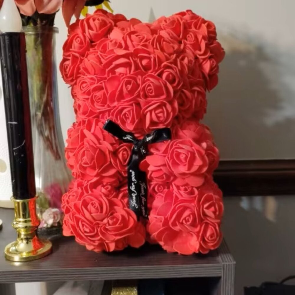 Good mothers day gift a artificial rose teddy bear